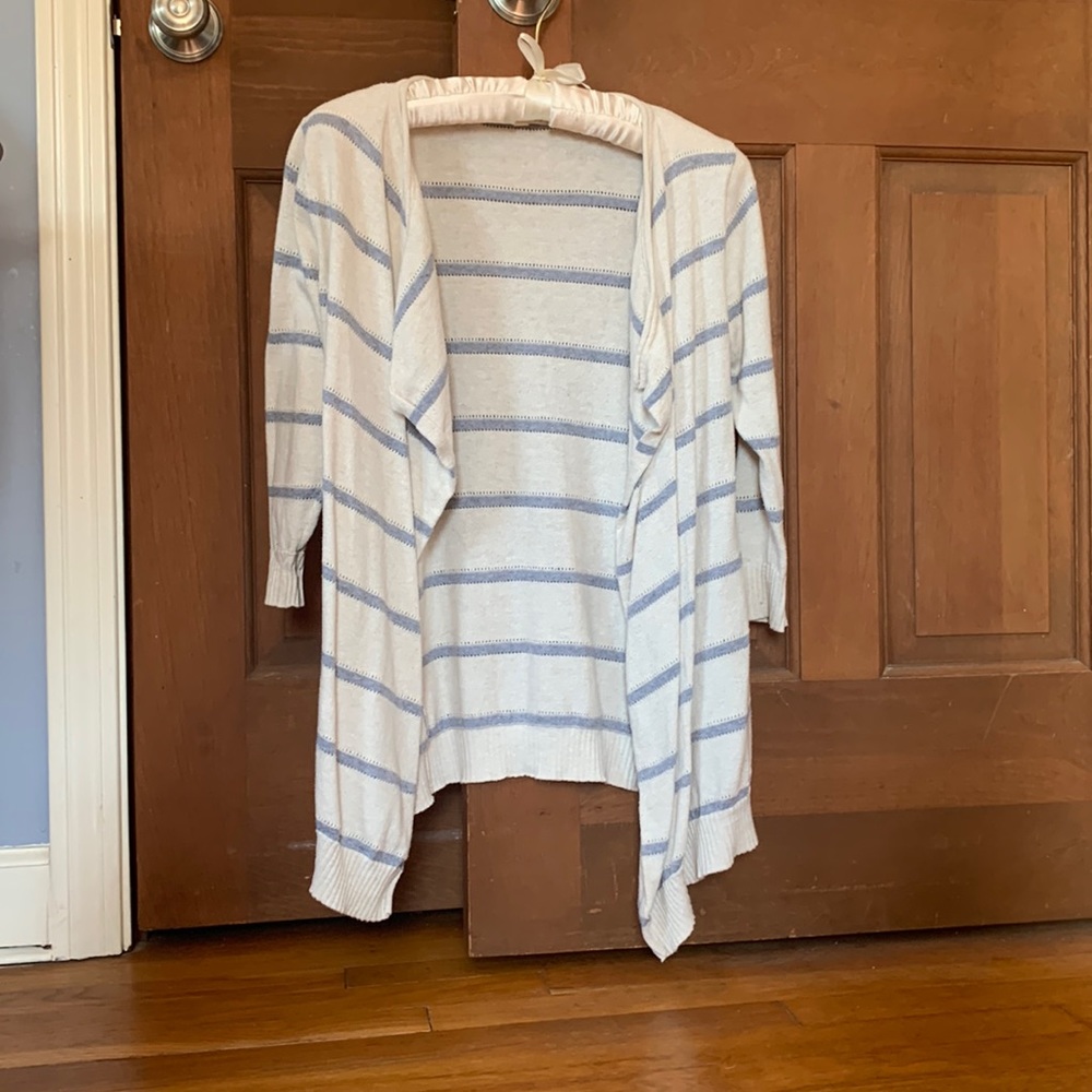 Quarter Sleeve Striped Sweater